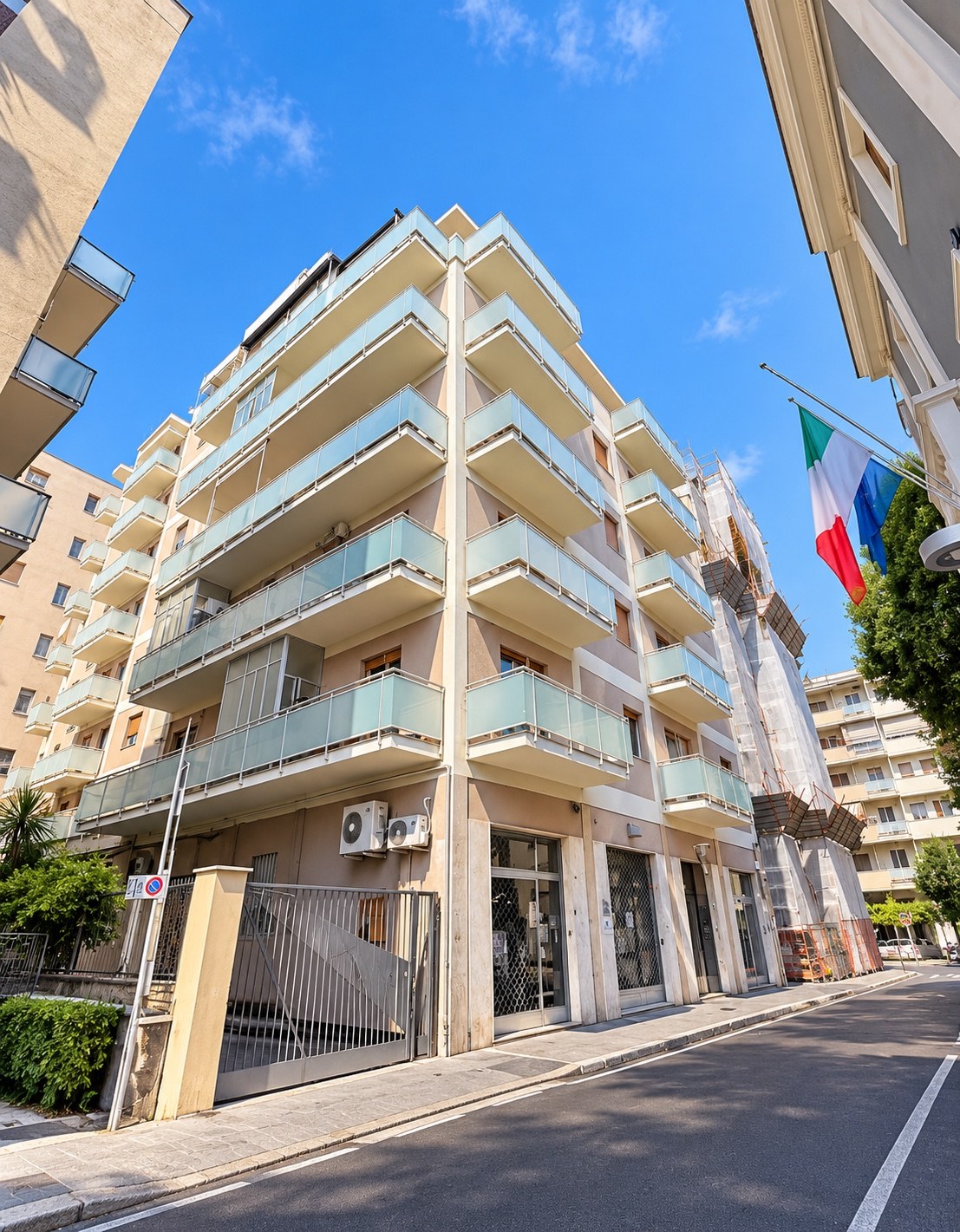 Fachada del edificio en Pescara